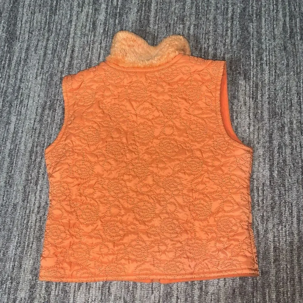 B T Kids Girls Size‎ 4T Zip Vest & Sweater 2 Piece Set Outfit Orange Pink Winter